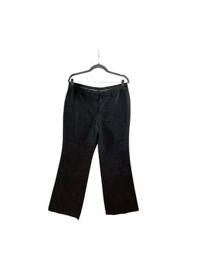Express Black Straight Leg Pants with Subtle Jacquard Pattern